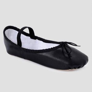 New! Freestyle By Danskin Girls' Ballet Slippers Ebony Black, Size 2